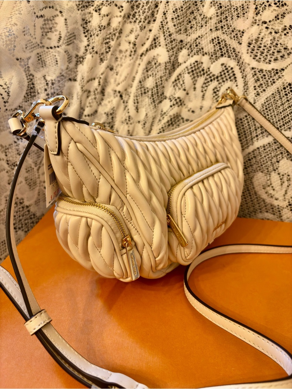 NWT Michael Kors Merritt Matelassé Convertible Crossbody Bag - Picture 8 of 12